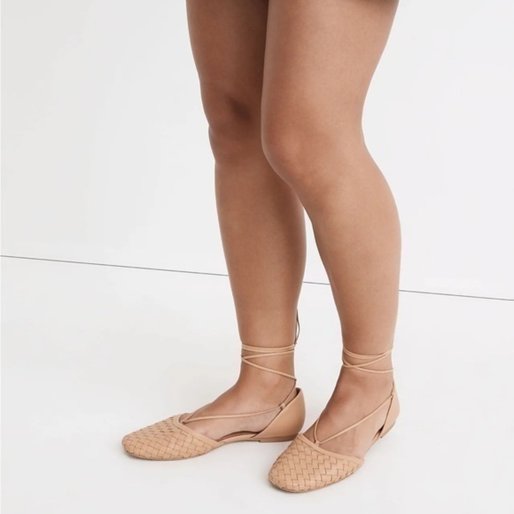 Madewell The Celina Lace-Up Flat in Woven Nubuck Size 8 NWT
